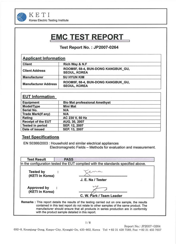 Bio-Mat EMF ELECTRO MAGNETIC FIELD TEST on Bio-Mat Mini 220v