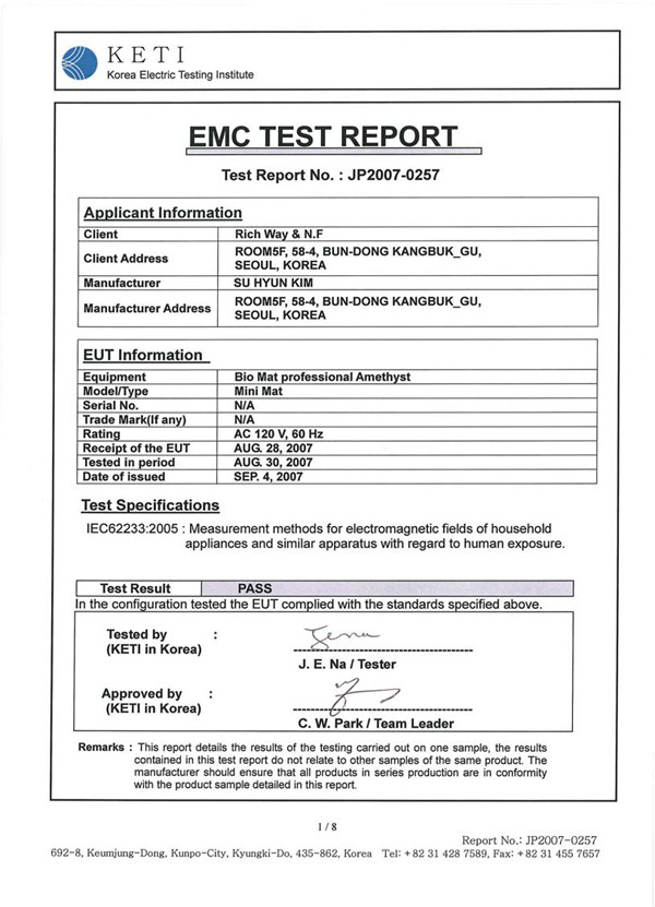 Bio-Mat EMF ELECTRO MAGNETIC FIELD TEST on Bio-Mat Mini